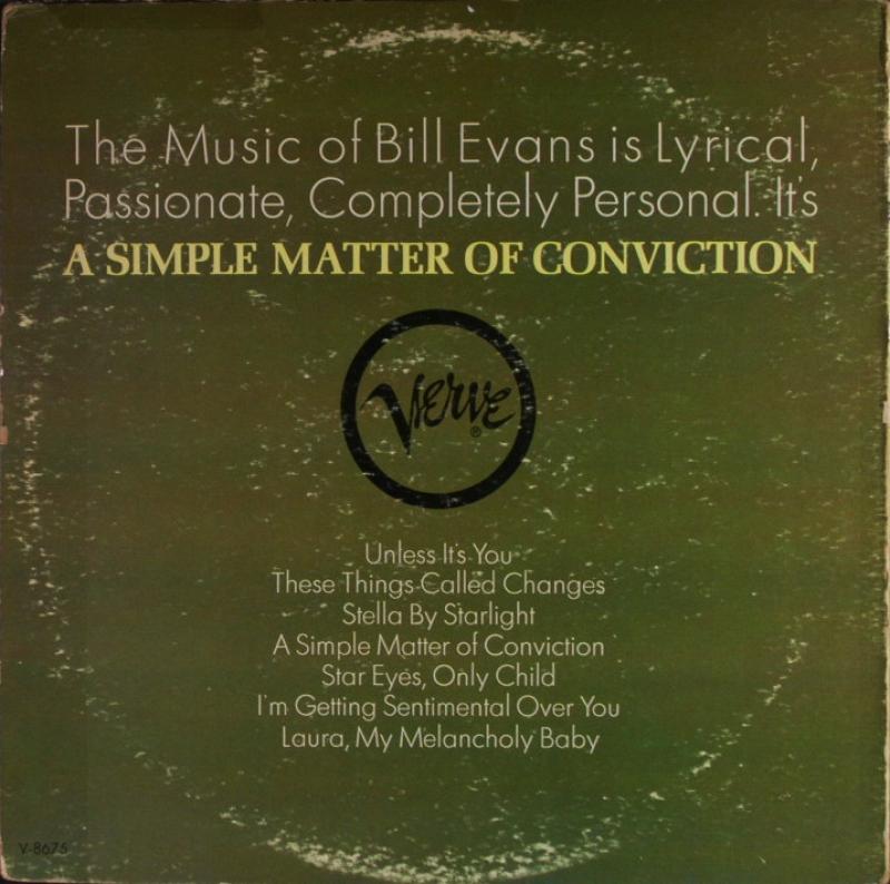 Bill Evans /A Simple Matter Of Conviction レコード通販・買取の