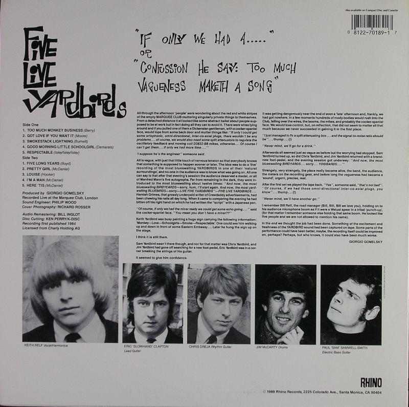 The Yardbirds /Five Live Yardbirds レコード通販・買取のサウンド