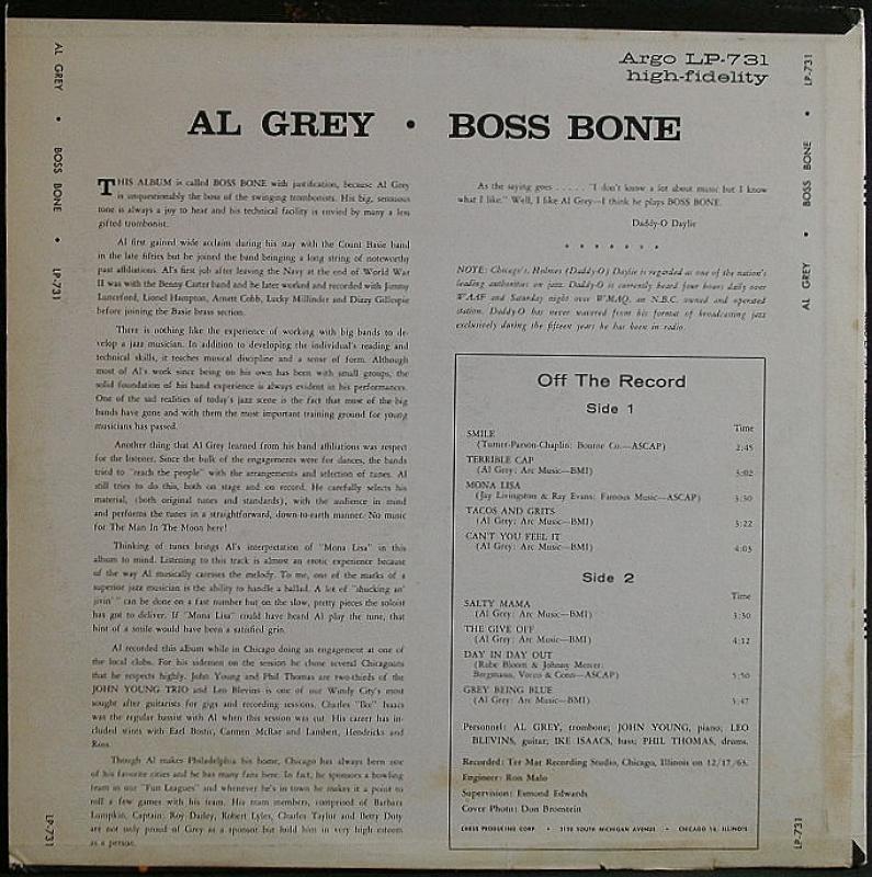 Al Grey /Boss Bone レコード通販・買取のサウンドファインダー