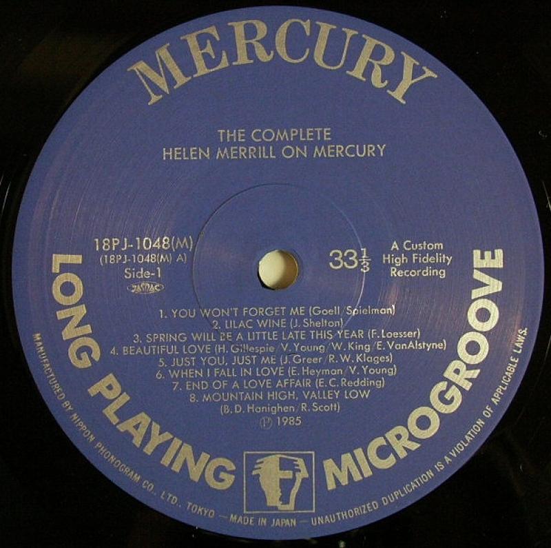 Helen Merrill /The Complete Helen Merrill On Mercury レコード通販