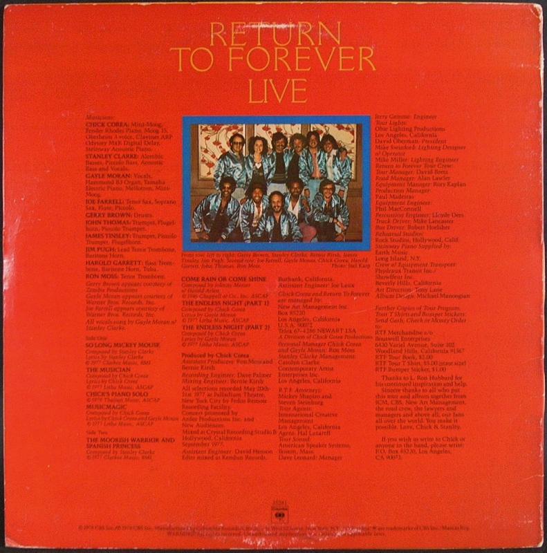 Return To Forever /Live レコード通販・買取のサウンドファインダー