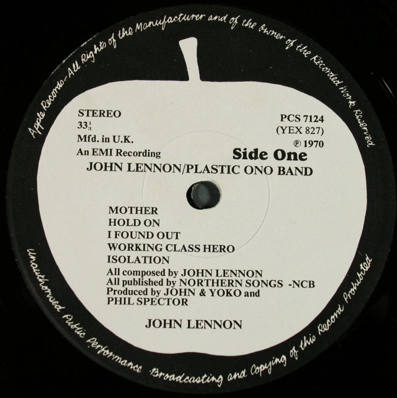 John Lennon Plastic Ono Band　レコード