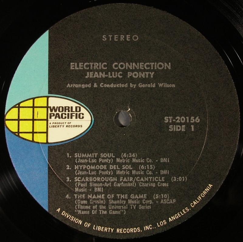 Jean-Luc Ponty /Electric Connection レコード通販・買取のサウンド