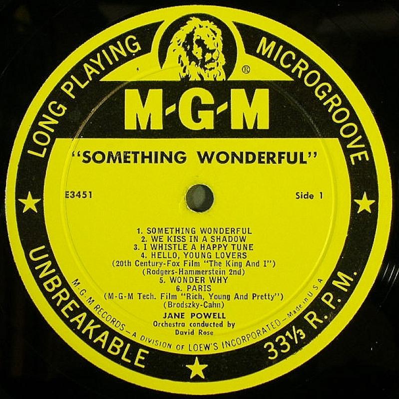 Jane Powell /Something Wonderful レコード通販・買取のサウンド