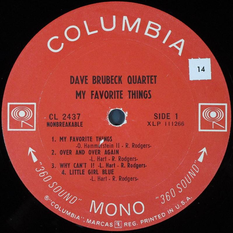 Dave Brubeck Quartet /My Favorite Things レコード通販・買取の