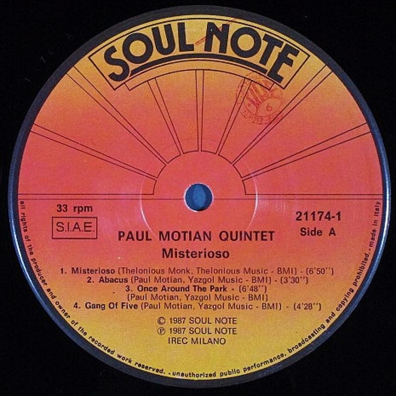 Paul Motian Quintet /Misterioso レコード通販・買取のサウンドファインダー