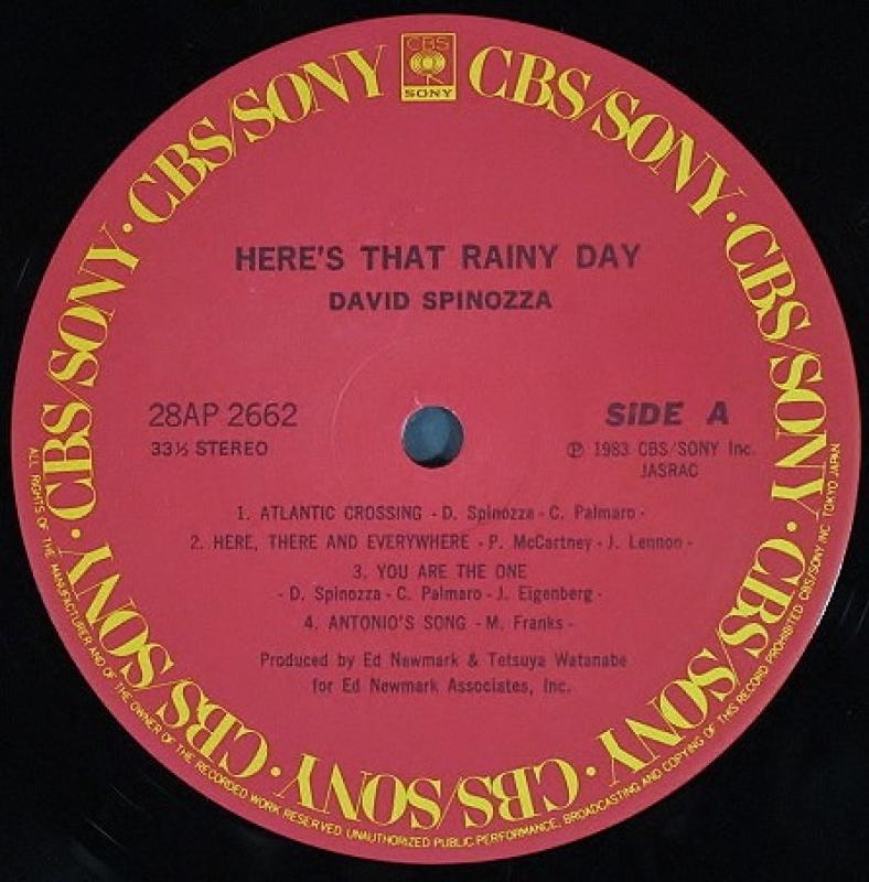 David Spinozza /Here's That Rainy Day レコード通販・買取のサウンド