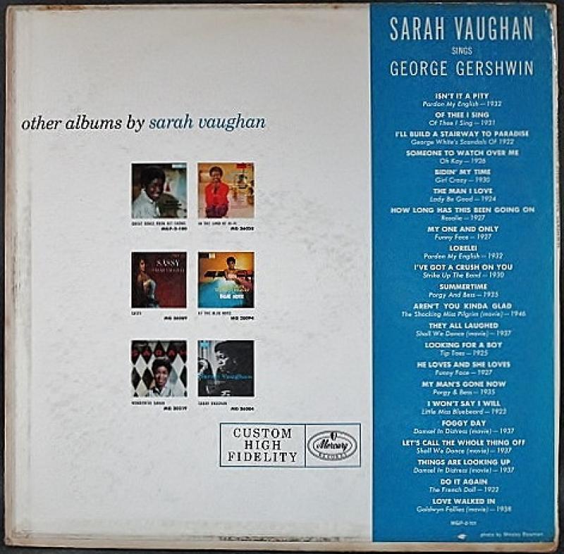 Sarah Vaughan /Sarah Vaughan Sings George Gershwin シングス