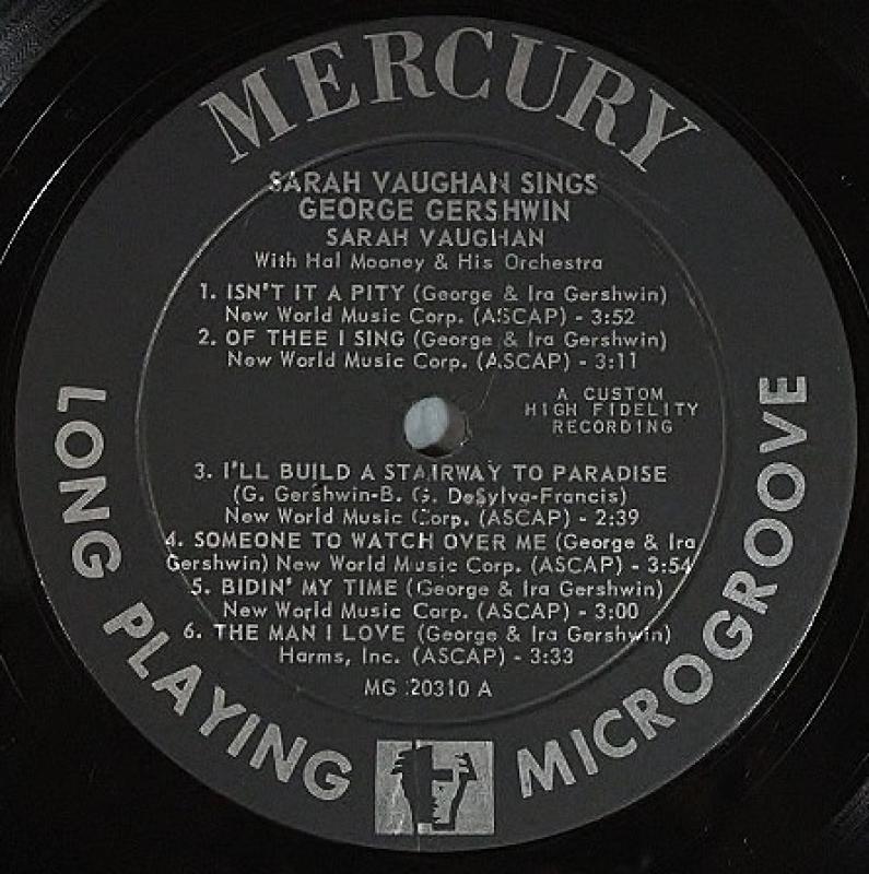 Sarah Vaughan /Sarah Vaughan Sings George Gershwin シングス