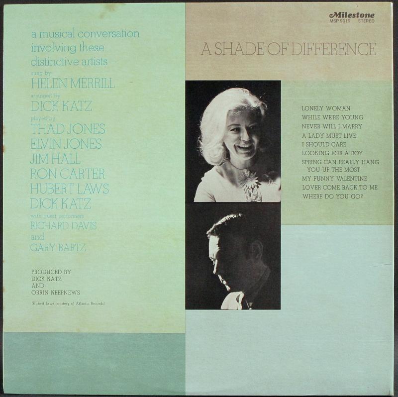 Helen Merrill - Dick Katz/A Shade Of Difference レコード通販・買取