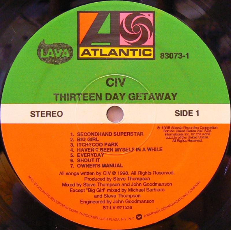 CIV/THIRTEEN DAY GETAWAY レコード通販・買取のサウンドファインダー