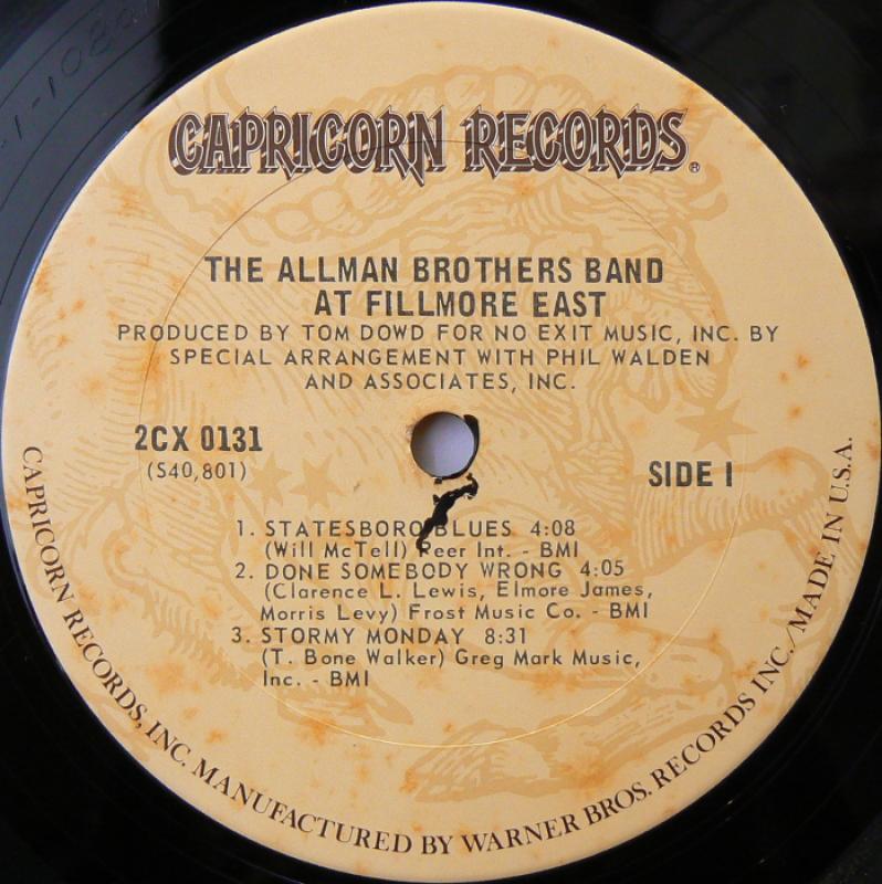 THE ALLMAN BROTHERS BAND/AT FILLMORE EAST レコード通販・買取の