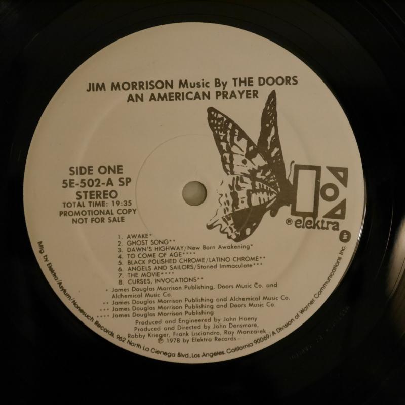 JIM MORRISON (MUSIC BY DOORS) /AN AMERICAN PRAYER (US 白プロモ）  レコード通販・買取のサウンドファインダー
