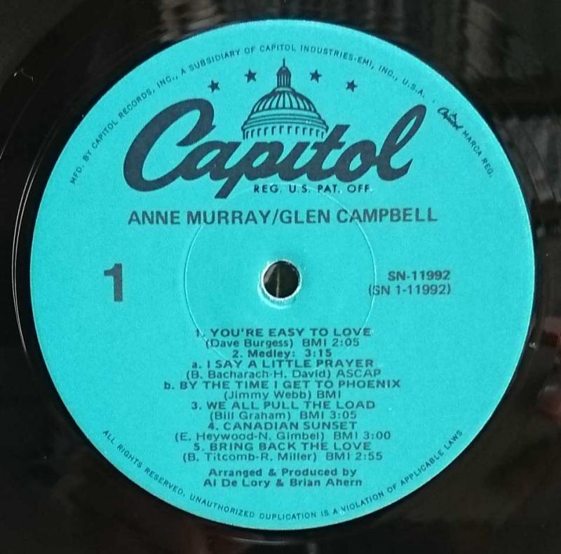 ANNE MURRAY / GLEN CAMPBELL/Anne Murray / Glen Campbell レコード 