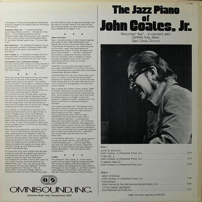 John Coates, Jr /The Jazz Piano Of John Coates, Jr レコード通販・買取はサウンドファインダー